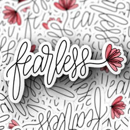Fearless Word Flower-laptop | Afgesneden Sticker