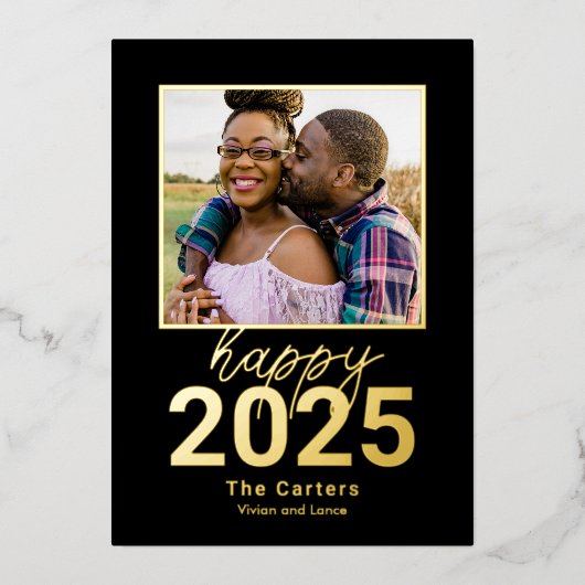 Fearless Year Folie Happy New Year-fotokaart Folie Feestdagenkaart (Voorkant)