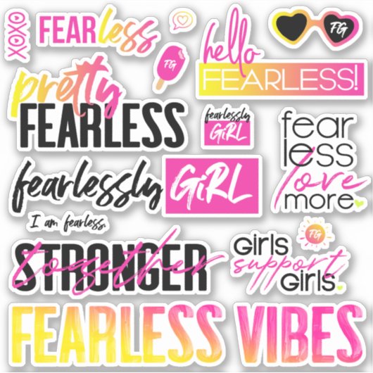 FearlessGirl - Tropisch Sticker (Voorkant)
