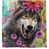 Fearsome Furry King Wolf Douchegordijn (Voorkant)
