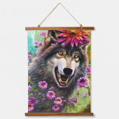 Fearsome Furry King Wolf Hangend Wandkleed (Voorkant)