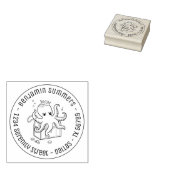 Fearsome Octopus Guarding Treasure Address Rubberstempel (Gestempeld)