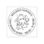 Fearsome Octopus Guarding Treasure Address Rubberstempel (Afrduk)