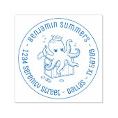 Fearsome Octopus Guarding Treasure Address Zelfinktende Stempel (Design)