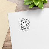 Fearsome Octopus Guarding Treasure Chest 2 Rubberstempel