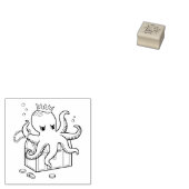 Fearsome Octopus Guarding Treasure Chest 2 Rubberstempel (Gestempeld)
