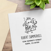 Fearsome Octopus Guarding Treasure Chest Address Rubberstempel