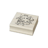Fearsome Octopus Guarding Treasure Chest Rubberstempel (Stempel)
