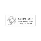 Fearsome Octopus Guarding Treasure Family Address Rubberstempel (Afrduk)