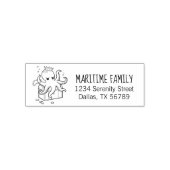 Fearsome Octopus Guarding Treasure Family Address Zelfinktende Stempel (Design)