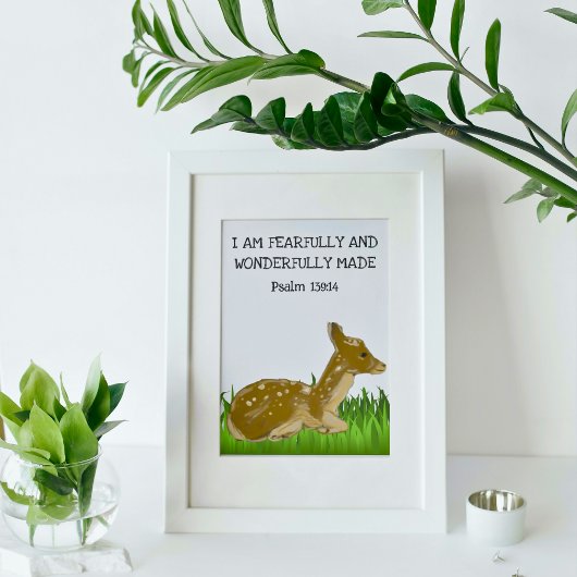 Fearully Made Baby Deer Woodland Poster