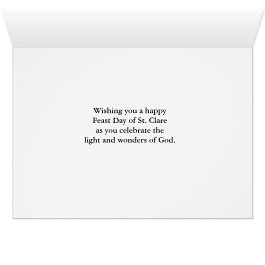 Feast Day of Saint Clare Franciscan Aura (Binenzijde Horizontaal (Onderkant))