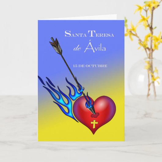 Feast Day of St. Teresa of Avila in Spaans Kaart (Gele Bloem)