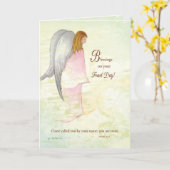 Feast Day Religieuze Angel Kaart (Gele Bloem)