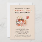 Feast en Football Thanksgiving Dinnelichtperk Kaart (Voorkant)