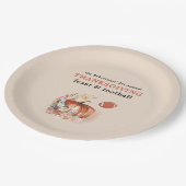 Feast en Football Thanksgiving Dinnelichtperk Papieren Bordje (Gekanteld)