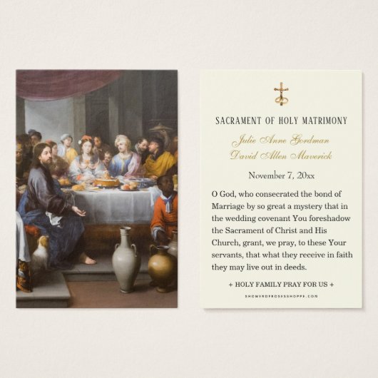 Feast in Cana Wedding Heilige Kaart (Voorkant /achterkant)