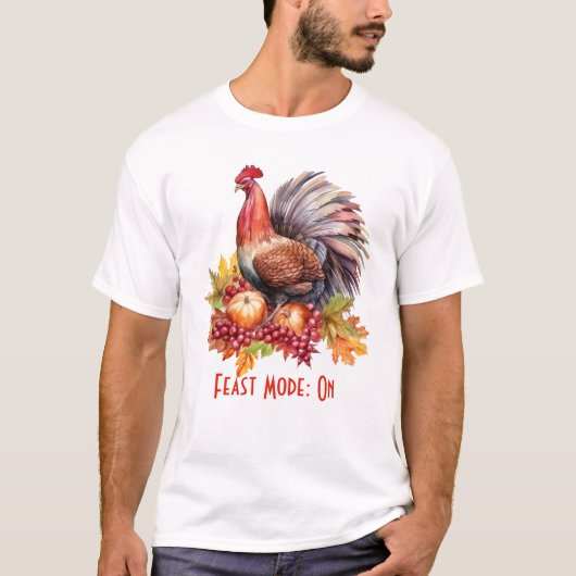 Feast Mode: Aan – Leuke Thanksgiving T-shirt (Voorkant)