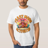 Feast Mode Activated Funny Turkey T-shirt Design (Voorkant)