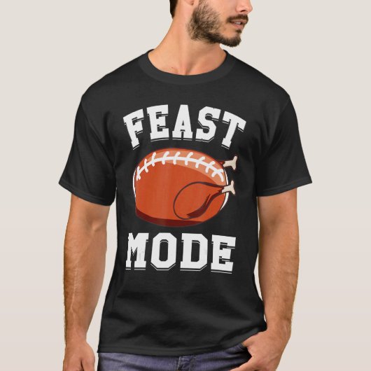 Feast Mode Football Turkey  Thanksgiving  Men Boys T-shirt (Voorkant)
