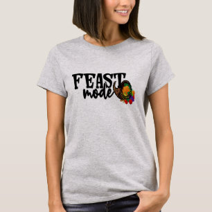 "Feast Mode" Graphic Print Feestdagen Kerst T-shirt