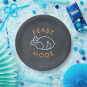 Feast Mode Krijtbord Grappig Thanksgiving Papier Papieren Bordje (Feest)