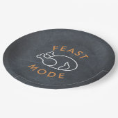 Feast Mode Krijtbord Grappig Thanksgiving Papier Papieren Bordje (Gekanteld)