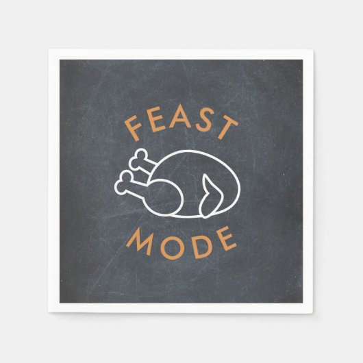 Feast Mode Krijtbord Grappig Thanksgiving Papier Servet (Voorkant)