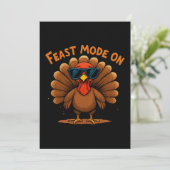 Feast Mode On Thanksgiving Card Feestdagenkaart (Staand voorkant)