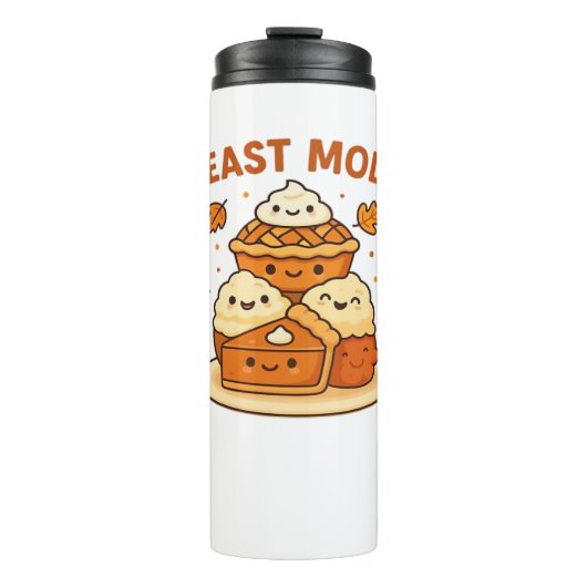 Feast Mode – Schattige Autumn Comfort Food Bord Bo Thermosbeker (Voorkant)