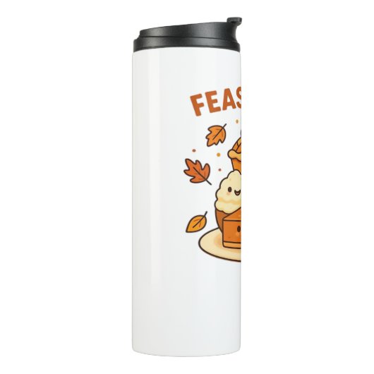 Feast Mode – Schattige Autumn Comfort Food Bord Bo Thermosbeker (Gedraaid links)