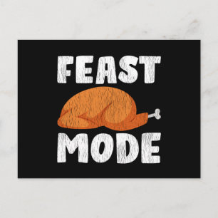 Feast Mode Turkey Thanksgiving Family Matching Briefkaart