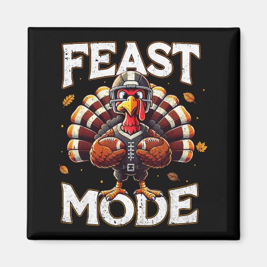 Feast Mode Turkey Vintage Football Thanksgiving Sh Magneet (Voorkant)
