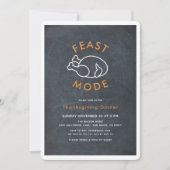 Feast Mode Turkije Krijtbord Thanksgiving Diner Kaart (Voorkant)
