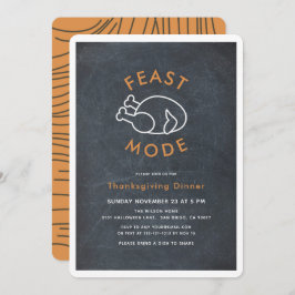 Feast Mode Turkije Krijtbord Thanksgiving Diner Kaart