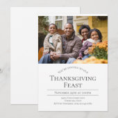 Feast Modern Foto Thanksgiving Kaart (Voorkant / Achterkant)