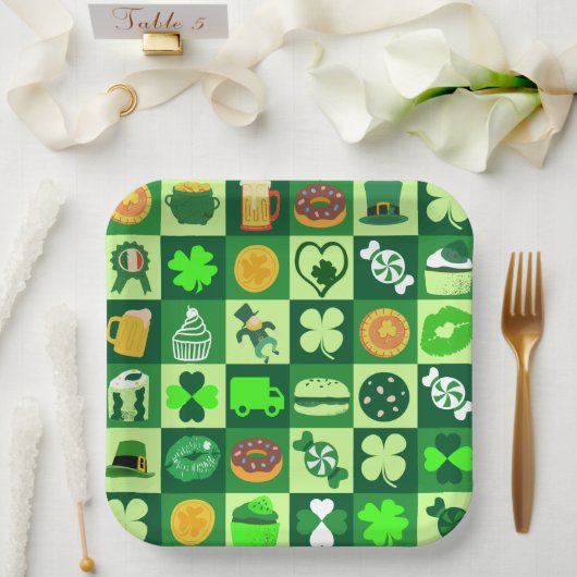 feast of saint patrick pattern paper Bowls Papieren Bordje (Huwelijk)
