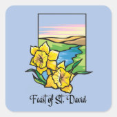 Feast of St. David Daffodils Vierkante Sticker (Voorkant)