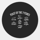 Feast Of The 7 Fishes  Ronde Sticker (Voorkant)