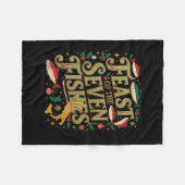 Feast Of The Seven Fishes Festive Italian Holiday  Fleece Deken (Voorkant (Horizontaal))