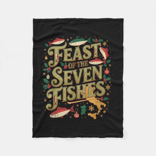 Feast Of The Seven Fishes Festive Italian Holiday  Fleece Deken (Voorkant)