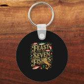 Feast Of The Seven Fishes Festive Italian Holiday  Sleutelhanger (Voorkant)