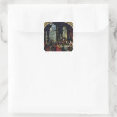 Feast onder een Ionic Portico, c.1720-25 Vierkante Sticker (Tas)