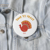 Feast over deze viering van Turkije Ronde Button 4,0 Cm (In situ)