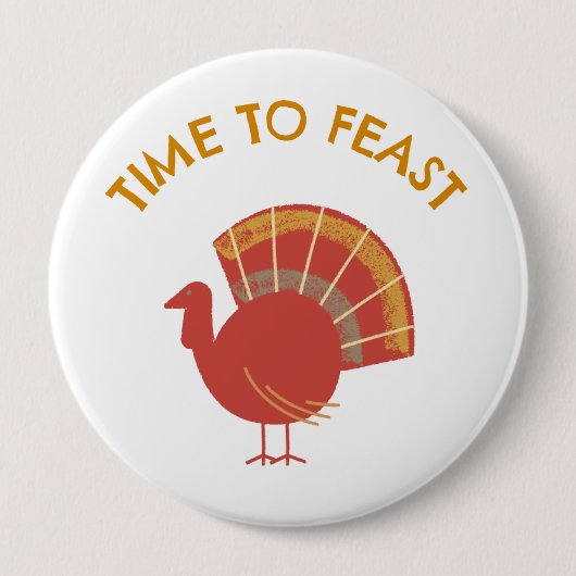 Feast over deze viering van Turkije Ronde Button 4,0 Cm (Voorkant)