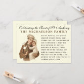 Feast van de Katholieke Prayer Kaart van St. Antho (Voorkant / Achterkant in situ)