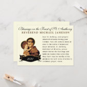 Feast van de Katholieke Prayer Kaart van St. Antho (Voorkant / Achterkant in situ)