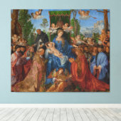 Feast van het Roos Garlands, 1506 (olie op hout) Canvas Afdruk (Insitu (Houten vloer))