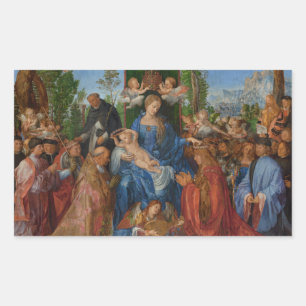 Feast van het Roos Garlands, 1506 (olie op hout) Rechthoekige Sticker
