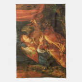 Feast van het Roos Garlands Angel door Albrecht Du Theedoek (Verticaal)